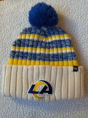 NFL '47  Pom Beanie - Blue, Yellow & Cream Rams